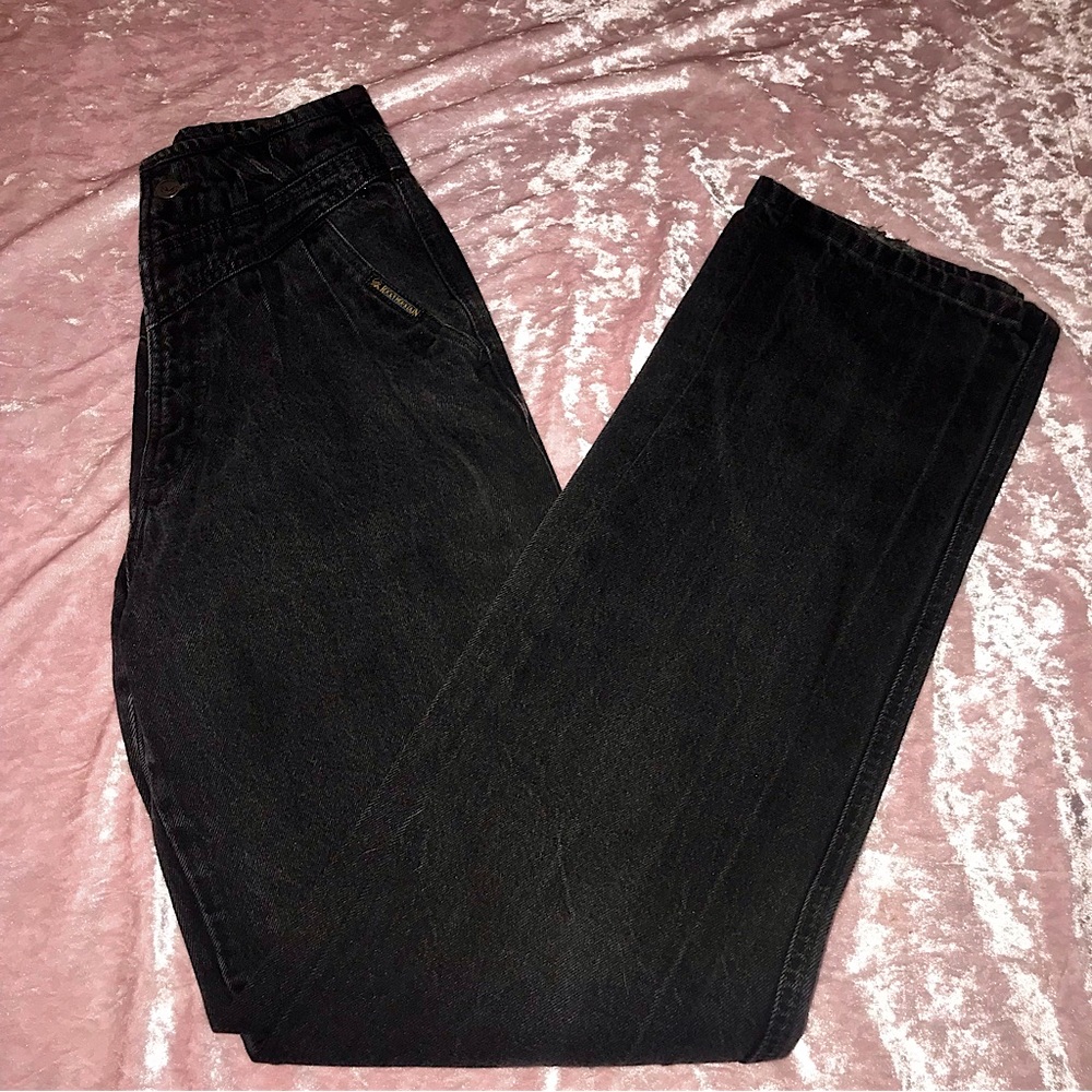 Vtg 80s/90s Rocky Mountain Black Denim High-Waist Goth/Grunge Pin-Up Mom Jeans